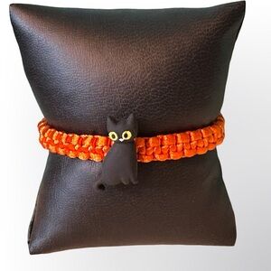 Black Cat Halloween Bracelet; adjustable
